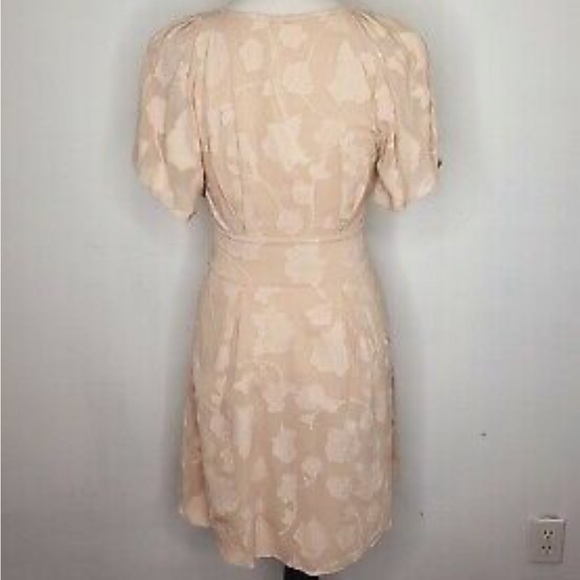 JOIE Women's Leighan Burnout Floral Midi Dress Tie Waist Blush Pink - Picture 4 of 6